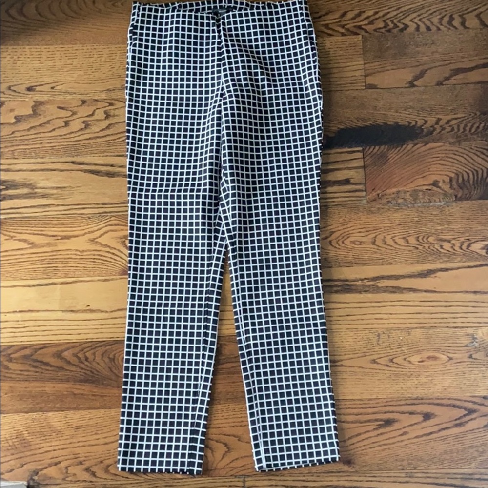 Adrianna Lapel Stretch Checkered Pull-on Pants